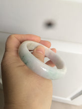 Load image into Gallery viewer, 53mm Certified type A 100% Natural light green purple oval jadeite jade bangle AD70-2162