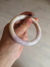 Load image into Gallery viewer, 56.6mm Certified Type A 100% Natural Sage Green/Thistle purple/cream beige Jadeite Jade bangle X107-0542