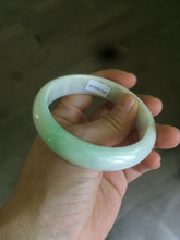 Load image into Gallery viewer, 56mm Certified Type A 100% Natural sunny green/white(白底青) Jadeite Jade bangle G71-1309