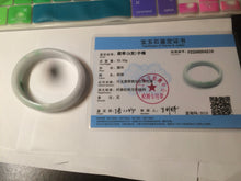 Load image into Gallery viewer, 48.5mm Certified Type A 100% Natural sunny green/white oval Jadeite Jade bangle AT60-4210
