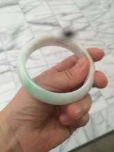 Load image into Gallery viewer, 56mm Certified Type A 100% Natural sunny green/white(白底青) Jadeite Jade bangle G71-1309