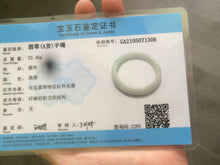 Load image into Gallery viewer, 56mm Certified Type A 100% Natural sunny green/white(白底青) Jadeite Jade bangle G71-1309