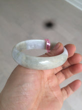 Load image into Gallery viewer, 52mm certified Type A 100% Natural green/purple oval Jadeite Jade bangle AQ40