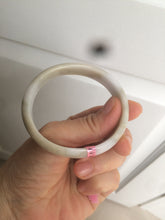 Load image into Gallery viewer, 52mm certified Type A 100% Natural green/purple oval Jadeite Jade bangle AQ40