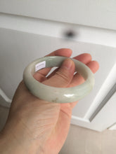 Load image into Gallery viewer, 54.7mm certified 100% natural type A light green/white/brown jadeite jade bangle X116-7753