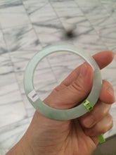 Load image into Gallery viewer, 54.3mm Certified Type A 100% Natural light green super thin style Jadeite bangle U59-6990