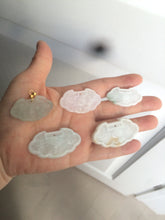 Load image into Gallery viewer, 100% Natural green/white icy Jadeite Jade healthy and longevity lock pendant AF30