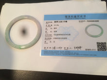 Load image into Gallery viewer, 56.5mm Certified Type A 100% Natural sunny green purple slim Jadeite Jade bangle AJ55-4582
