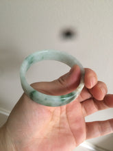 Load image into Gallery viewer, 52.6mm 100% natural Type A green/yellow/white with floating green flowers square jadeite jade bangle A85-8807