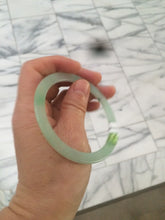 Load image into Gallery viewer, 56.9mm Certified Type A 100% Natural icy sunny green super thin style Jadeite bangle U59-6989