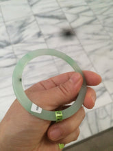Load image into Gallery viewer, 56.9mm Certified Type A 100% Natural icy sunny green super thin style Jadeite bangle U59-6989