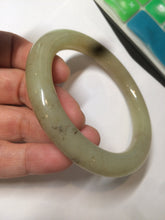 Load image into Gallery viewer, 59mm 100% Natural yellow/brown round cut nephrite Jade bangle HF5