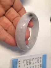 Load image into Gallery viewer, 50.8mm certified type A 100% Natural light green white oval Jadeite Jade bangle AB86-2856