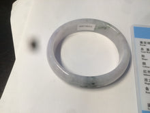 Load image into Gallery viewer, 50.8mm certified type A 100% Natural light green white oval Jadeite Jade bangle AB86-2856