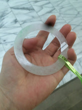 Load image into Gallery viewer, 55.8mm Certified Type A 100% Natural icy sunny green/white super thin style Jadeite bangle U59-0428