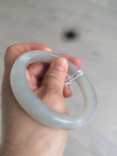 Load image into Gallery viewer, 58.5mm Certified Type A 100% Natural super icy gray/white nephrite Jade bangle HE39-2070