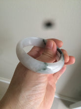 Load image into Gallery viewer, 51.5mm certified type A 100% Natural light green white oval Jadeite Jade bangle AR55-2853
