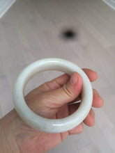 Load image into Gallery viewer, 59.4mm 100% Natural white/beige with black/brown flying dandelions Osmanthus fragrant cake chubby nephrite Jade bangle HT55