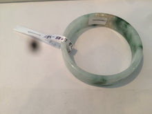 Load image into Gallery viewer, 52.6mm 100% natural Type A green/yellow/white with floating green flowers square jadeite jade bangle A85-8807