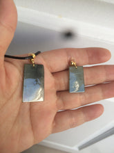 Load image into Gallery viewer, 100% natural icy watery dark green jadeite jade safe and sound couple pendant pair AF26