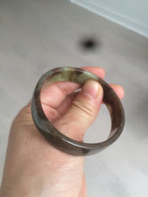 Load image into Gallery viewer, 51mm certified Type A 100% Natural sugar brown square Jadeite Jade bangle H152-2751