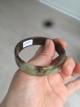 Load image into Gallery viewer, 51mm certified Type A 100% Natural sugar brown square Jadeite Jade bangle H152-2751