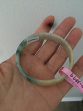 Load image into Gallery viewer, 52.3mm certified jadeite jade bangle green/yellow thin style small hand L14-3899