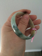 Load image into Gallery viewer, 52.3mm certified jadeite jade bangle green/yellow thin style small hand L14-3899