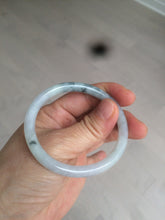 Load image into Gallery viewer, 49.5mm Certified Type A 100% Natural icy light green purple round cut oval Jadeite Jade bangle AQ32-2403