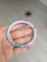 Load image into Gallery viewer, 49.5mm Certified Type A 100% Natural icy light green purple round cut oval Jadeite Jade bangle AQ32-2403
