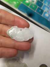 Load image into Gallery viewer, 100% Natural green/white icy Jadeite Jade healthy and longevity lock pendant AF30