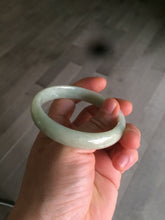 Load image into Gallery viewer, 53.8mm certified Type A 100% Natural light apple green Jadeite Jade bangle S28-6276