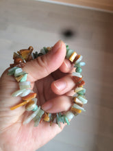 Load image into Gallery viewer, 100% natural green/yellow/clear/red/white colorful jadeite jade beads bracelet for size 54-60mm X109