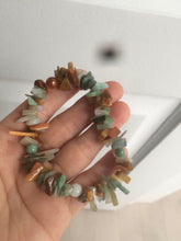 Load image into Gallery viewer, 100% natural green/yellow/clear/red/white colorful jadeite jade beads bracelet for size 54-60mm X109