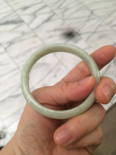 Load image into Gallery viewer, 53.8mm certified Type A 100% Natural light apple green Jadeite Jade bangle S28-6276