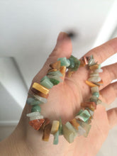 Load image into Gallery viewer, 100% natural green/yellow/clear/red/white colorful jadeite jade beads bracelet for size 54-60mm X109