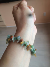 Load image into Gallery viewer, 100% natural green/yellow/clear/red/white colorful jadeite jade beads bracelet for size 54-60mm X109