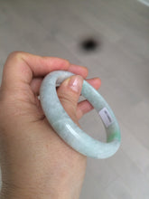 Load image into Gallery viewer, 55.7mm certified 100% natural sunny green/white jadeite jade bangle AQ29-1420