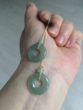 Load image into Gallery viewer, 100% Natural watery safe and sound mom and daughter buckle dangling jadeite Jade earring AS2