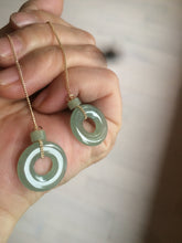 Load image into Gallery viewer, 100% Natural watery safe and sound mom and daughter buckle dangling jadeite Jade earring AS2