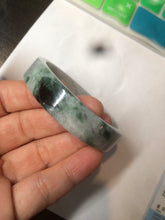 Load image into Gallery viewer, 51mm certified Type A 100% Natural dark green/purple square Jadeite Jade bangle AD69-0410