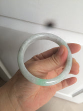 Load image into Gallery viewer, 55.7mm certified 100% natural sunny green/white jadeite jade bangle AQ29-1420