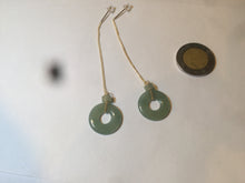 Load image into Gallery viewer, 100% Natural watery safe and sound mom and daughter buckle dangling jadeite Jade earring AS2