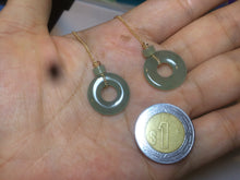 Load image into Gallery viewer, 100% Natural watery safe and sound mom and daughter buckle dangling jadeite Jade earring AS2