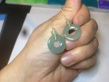 Load image into Gallery viewer, 100% Natural watery safe and sound mom and daughter buckle dangling jadeite Jade earring AS2