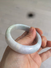 Load image into Gallery viewer, 53mm Certified type A 100% Natural light green purple oval jadeite jade bangle AD70-2162