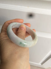 Load image into Gallery viewer, 53mm Certified type A 100% Natural light green purple oval jadeite jade bangle AD70-2162