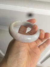 Load image into Gallery viewer, 53mm Certified type A 100% Natural light green purple oval jadeite jade bangle AD70-2162