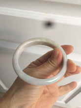 Load image into Gallery viewer, 53mm Certified type A 100% Natural light green purple oval jadeite jade bangle AD70-2162