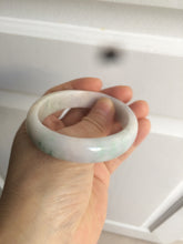 Load image into Gallery viewer, 53mm Certified type A 100% Natural light green purple oval jadeite jade bangle AD70-2162